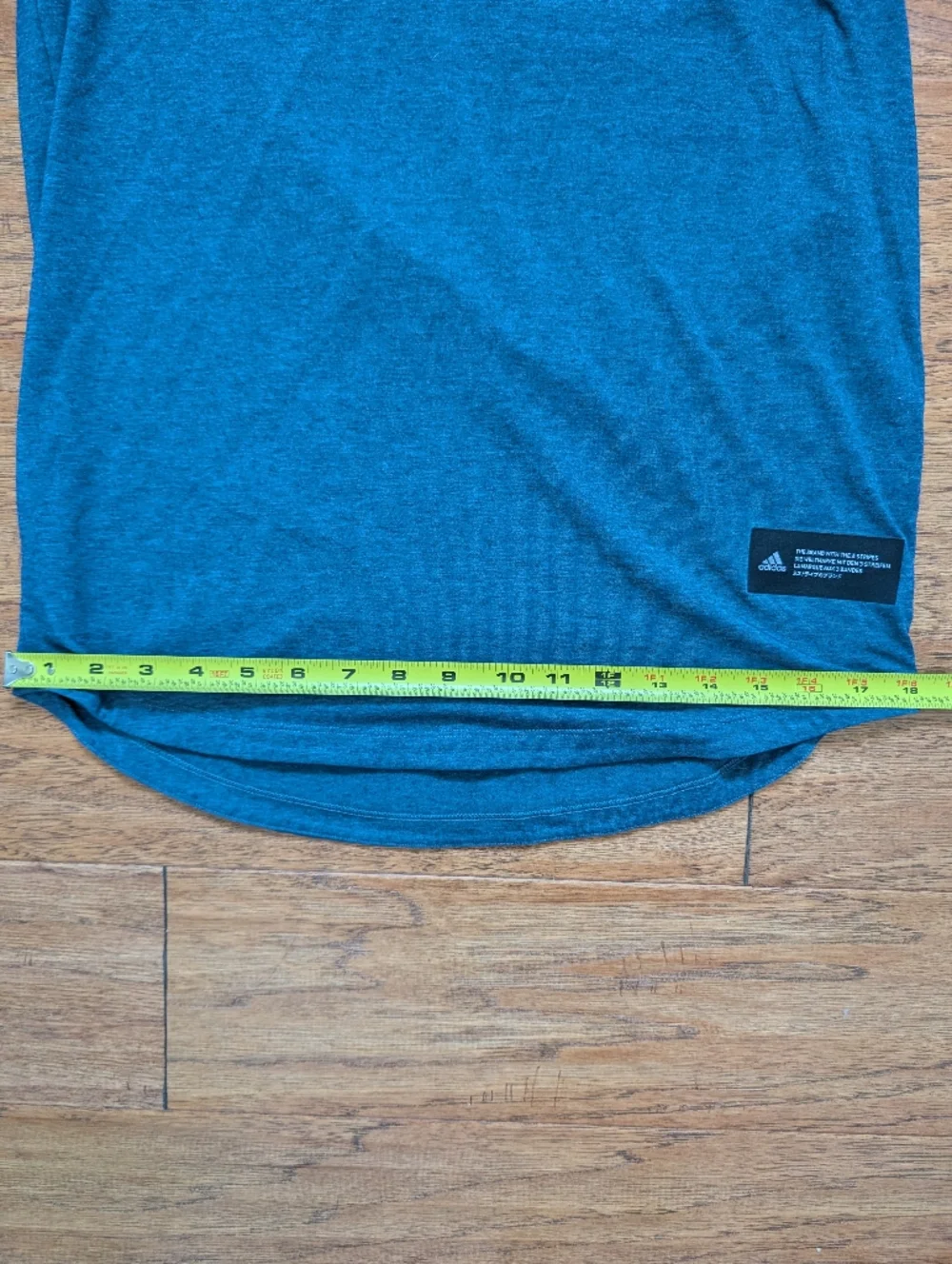 adidas Men's Long-Sleeve Crew Tee - Heather Blue Small